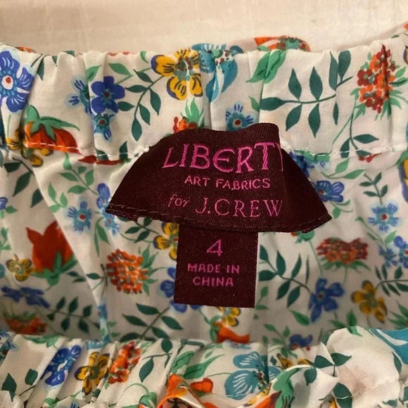 J. Crew Liberty Of London Art Edenham Off Shoulder Blouse Size 4 Floral Boho - Picture 6 of 8